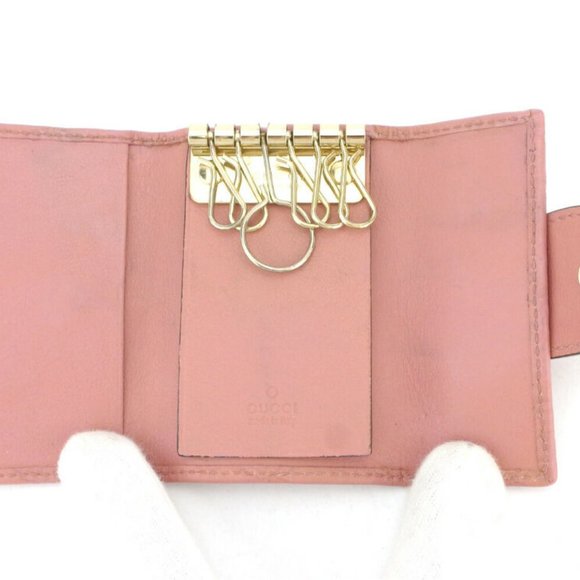 GUCCI key case Gutchishima pink leather Auth used T10578 - Picture 3 of 8